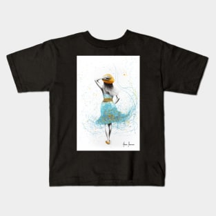 Her Morning Walk Kids T-Shirt